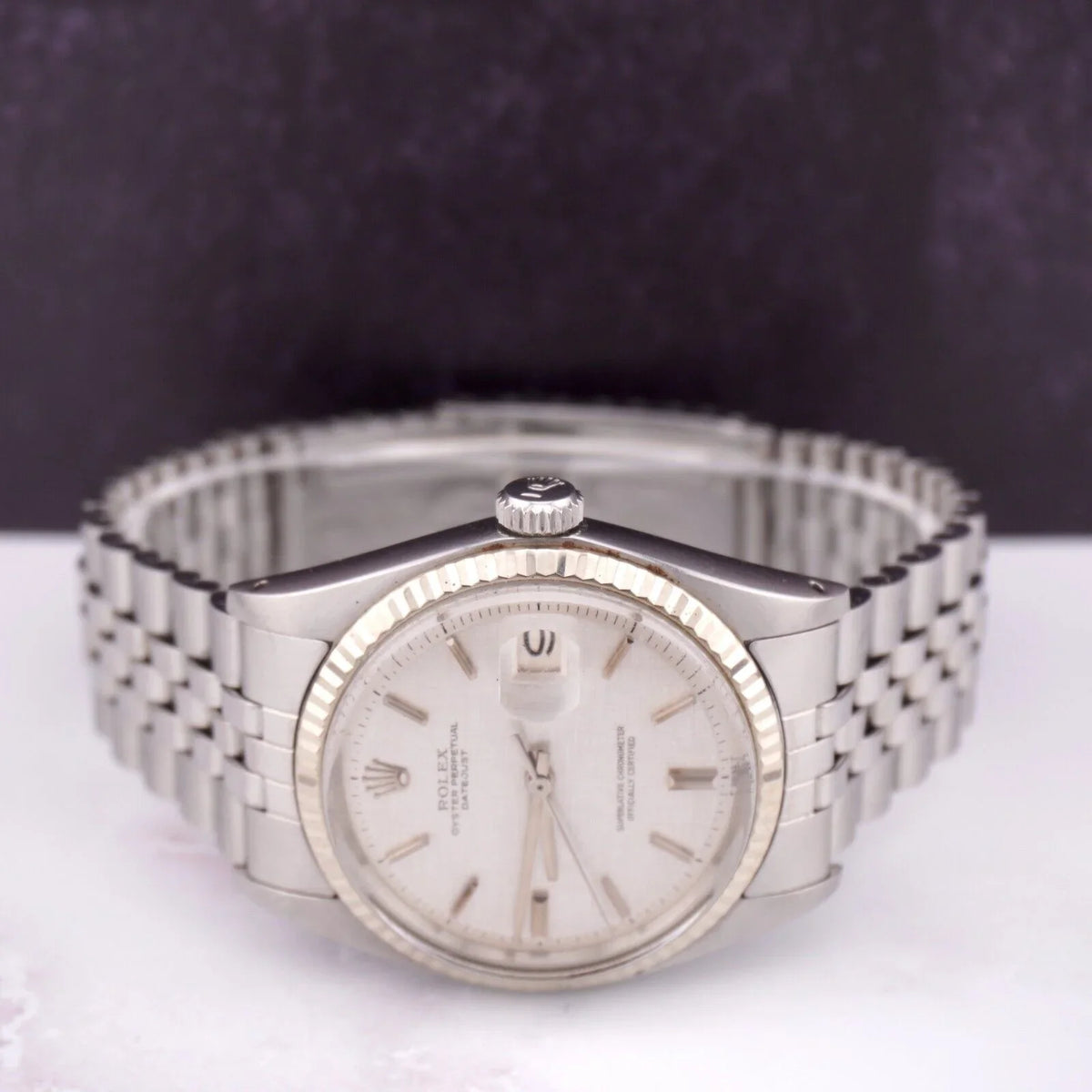 Mens Steel Dial Datejust Watch 36mm Silver 1601 Jubilee Linen Band