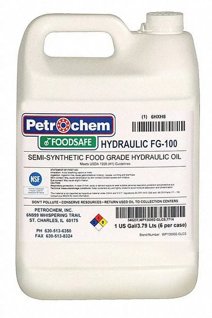 FOODSAFE Grade,1 HYDRAULIC FG-100 gal,Jug Hydraulic Oil,Food Petrochem H-1