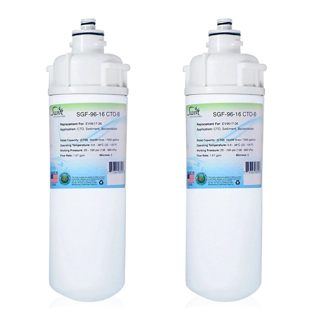 EV9617-36, USA CTO-B Commercial Compatible in Made SGF-96-16 of Filters (Pack for Green Swift Filter 2) liquid