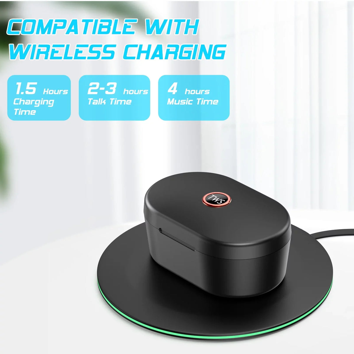 Plus Sound Mic Headphones Digital Case Earbuds grade Built-in Bluetooth 5.0 Premium UX923 for Sport 7 Pro Headset Display Earphones Wireless Meizu Charging LED
