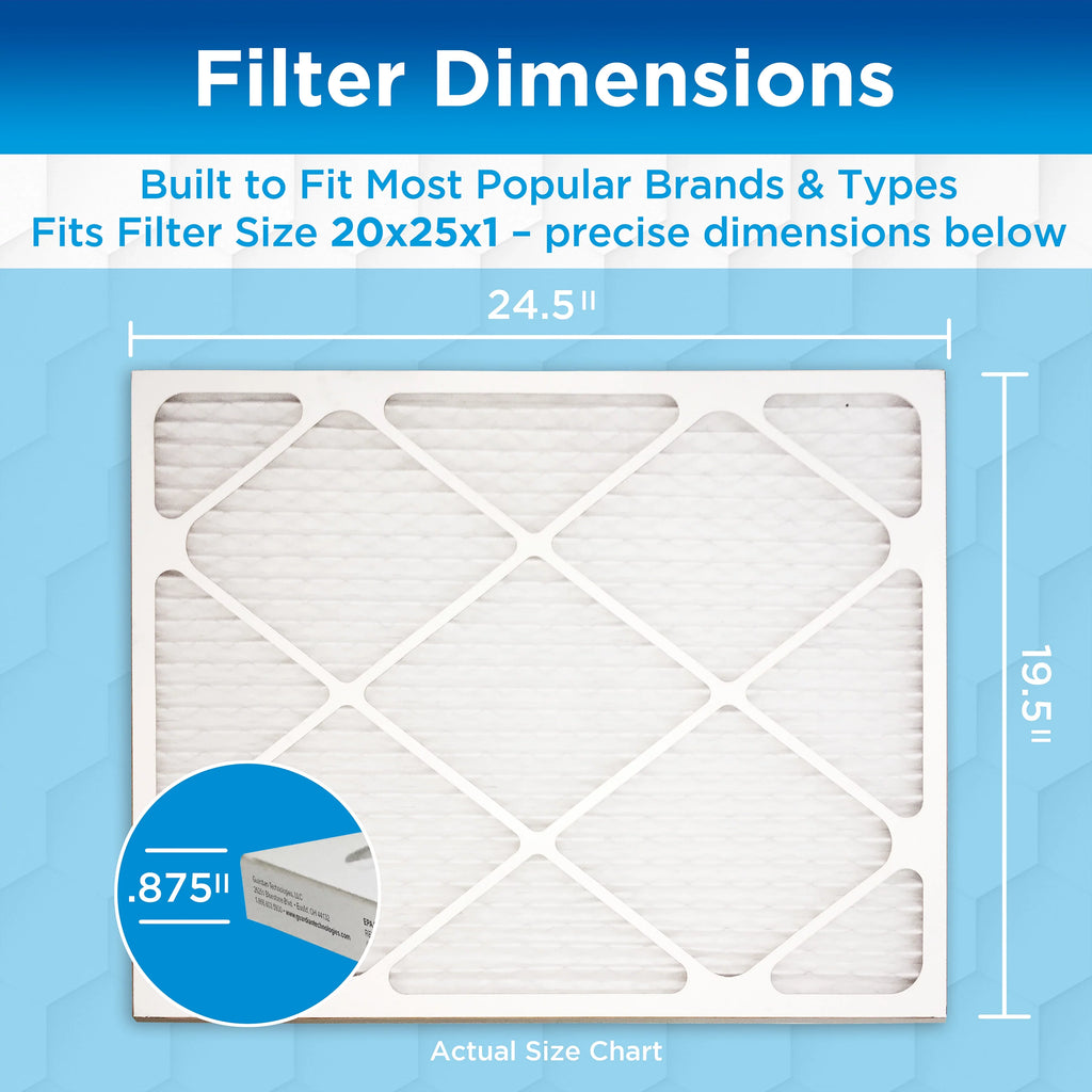x 12 Filters x AC HVAC 25 Guardian (4-Pack) Furnace 1 MERV Air Pleated Germ 20