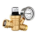 Inlet and liquid and Brass, Travel - with Trailers 0-160PSI Regulator for Gauge Filter, Valve Ideal RV Screened Adjustable Pressure Lead-Free