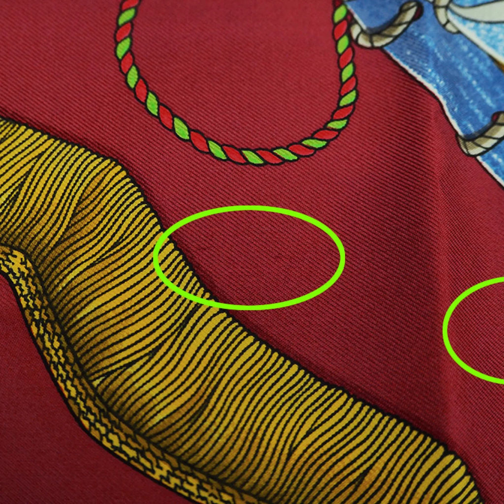 Carre TAMBOURS Taiko 90 Muffler Red Scarf Tambour LES HERMES Blue (Good) Pre-Owned Hermes x