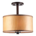 Veneer Mount Woodbridge Lighting Bronze/Brulee Semi-Flush Ceiling Drum in