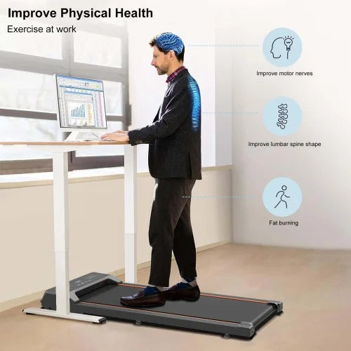 Remote and Treadmill, Display Walking and 2.5HP Treadmill Desk Portable for Control Office, 265LBS Under Home LED Pad