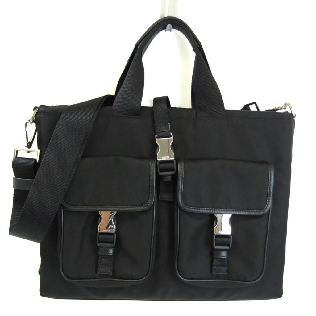 Prada Women,Men Leather,Nylon Pre-Owned (Good) Shoulder Bag Black