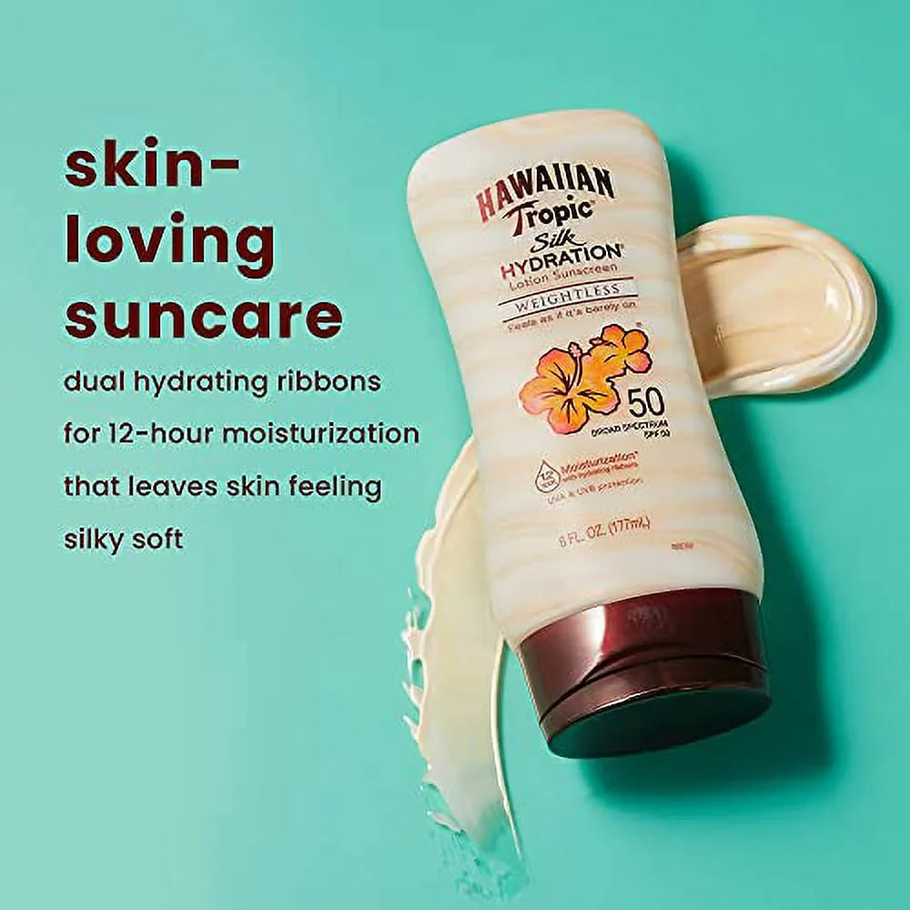 Spectrum Fl Broad SPF Oz, Hawaiian Weightless Tropic Sunscreen, 6 Sunscreen Hydration Twin 30 Silk Lotion, Moisturizing Pack
