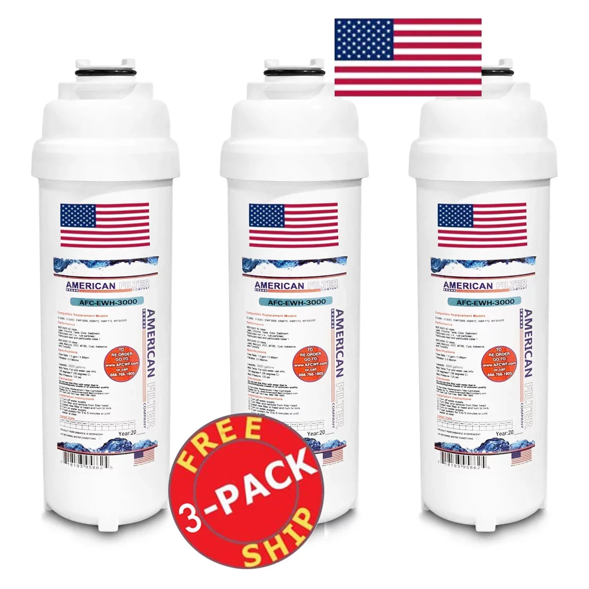 U.S.A. # - Model in , , AFC Made 3 HTVZDBLSS-WF Brand Compatible AFC-EWH-3000 with Filter - Filters , liquid