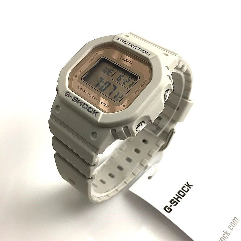Classic White Gold G-Shock Casio Digital Women's Watch GMDS5600-8