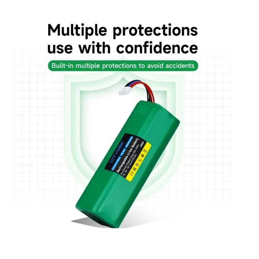 For Vacuum Mopping Li-ion T9 X1 Sweeping 950 Robot 6200mAh T8 Rechargeable DX9G Battery DLX11-54-14.8V Deebot Battery DX96 DX93 Cleaner Replacement Ecovacs Ozmo T5