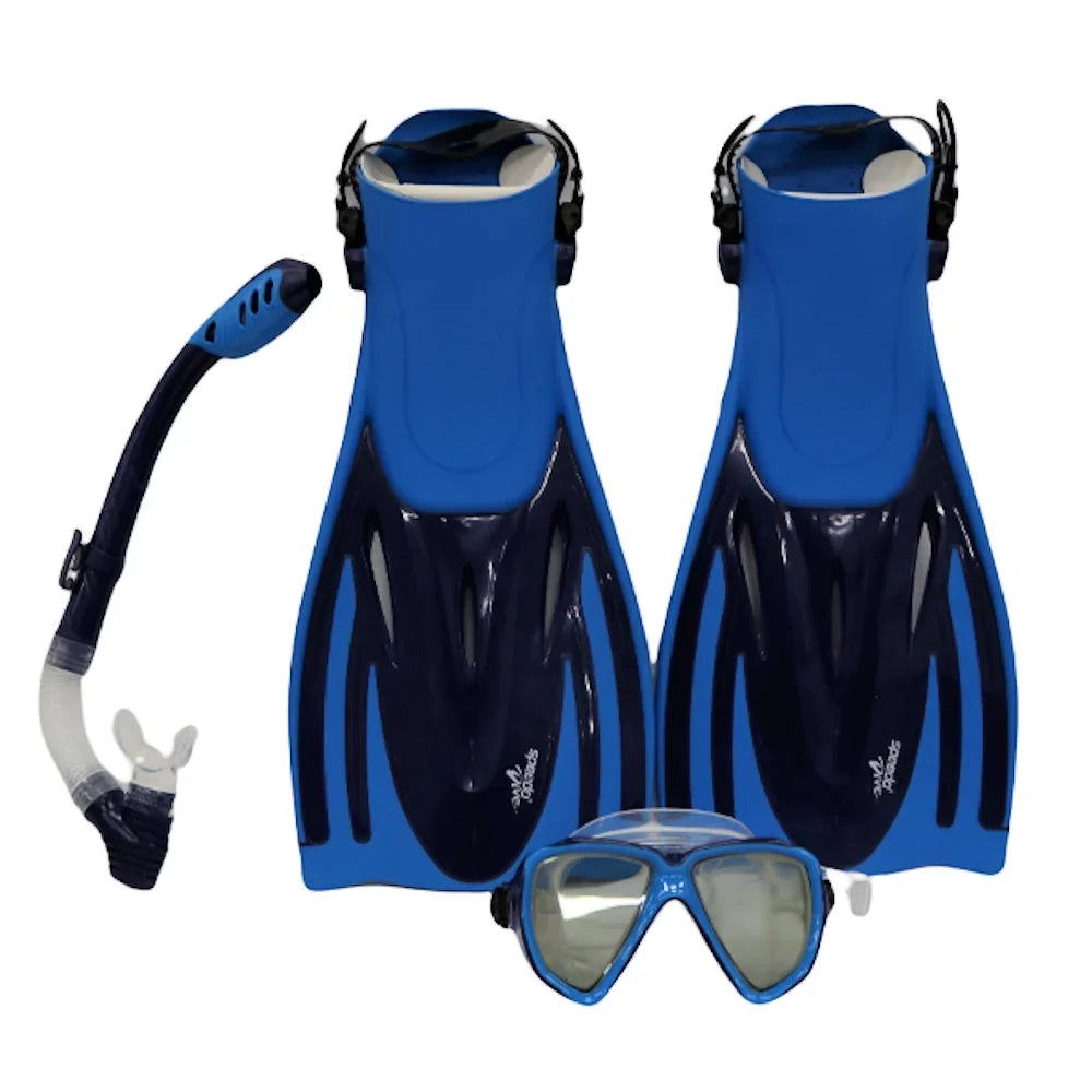 Fin Snorkel Speedo Hydroscope Set Mask Shoe + w/Carry 9-13 L/XL + Bag Adult dimension