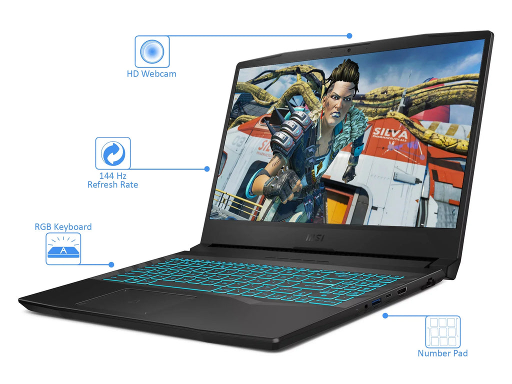 15 Laptop, Crosshair Display, SSD, Windows 144Hz HDMI, Wi-Fi, Bluetooth, 15.6" RAM, 1TB 16GB NVIDIA MSI Core 3050 Ti, NVMe Gaming 4.6GHz, Intel Upto RTX GeForce Home 10 i7-11800H FHD
