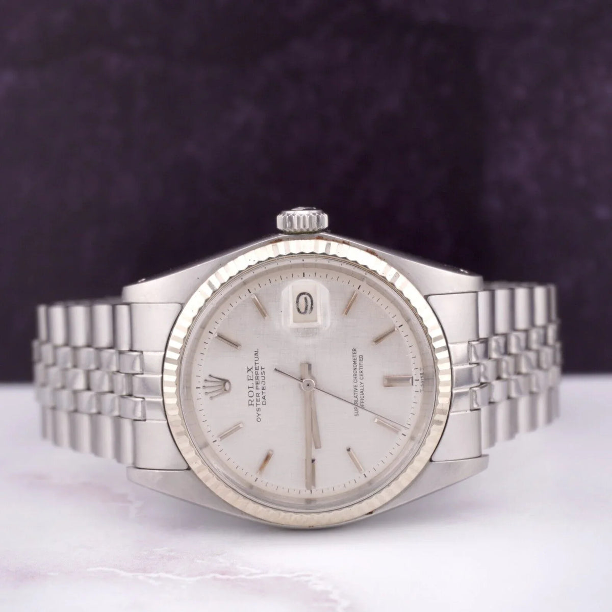 Mens Steel Dial Datejust Watch 36mm Silver 1601 Jubilee Linen Band