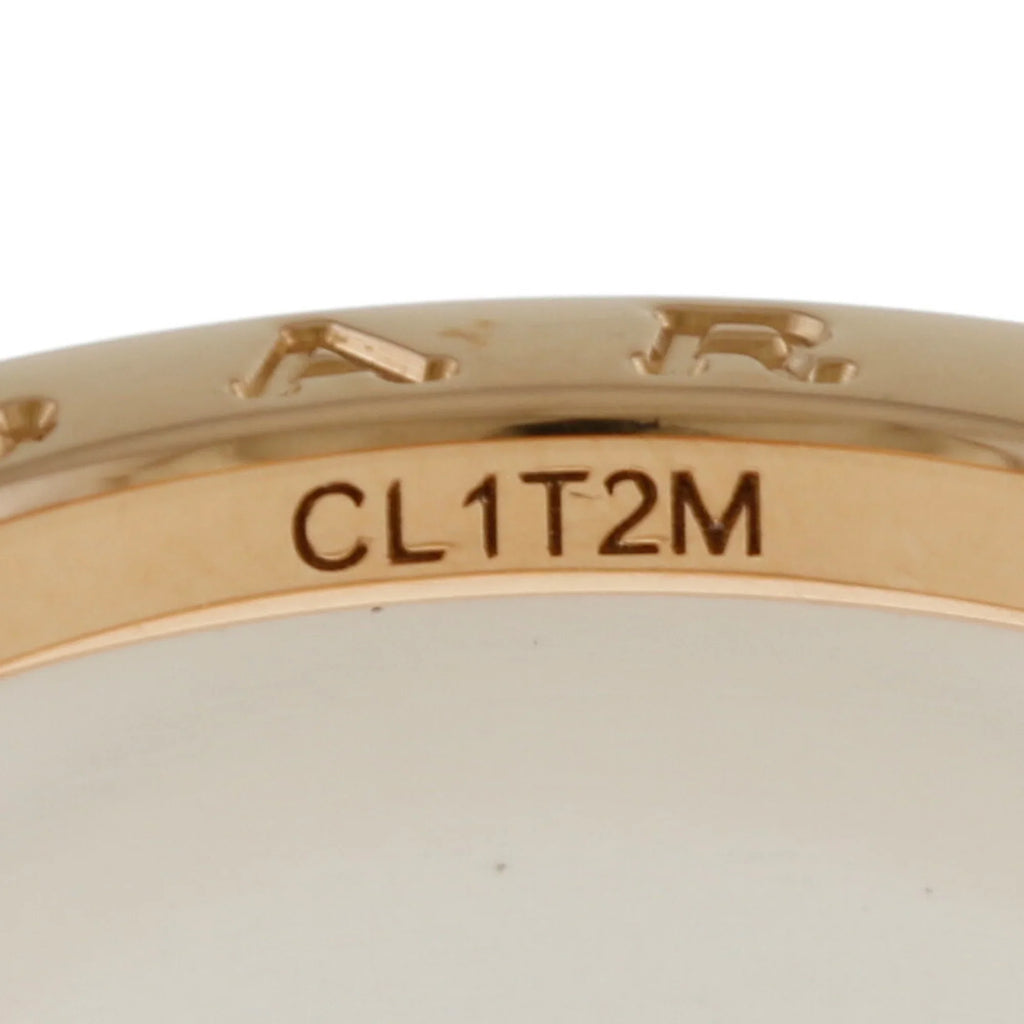 B B-zero.1 Ring BVLGARI 18K Zero 4 Pre-Owned White Ceramic Women's No. 10 Bvlgari Band (Good) One