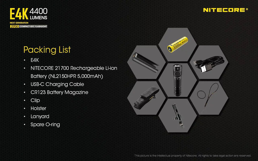 Lumens Charger and generation and Combo: Cord Eco-Sensa NITECORE Batteries - NL2150HPR Next Intelligent E4K 4400 Flashlight +UMS2 w/NL2150HPi USB