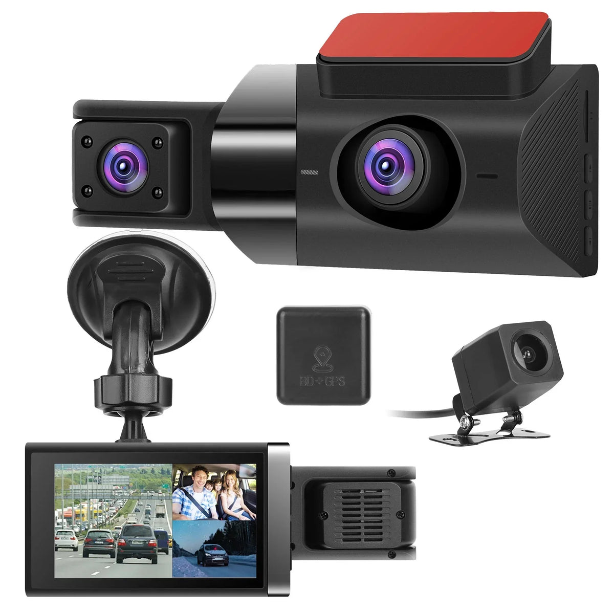 Loop G-Sensor Angle HD Vision Recording Dash DVR Full Car 2K Parking Video Recorder Night GPS Car 140° Dashcam Monitor with iMounTEK Cam