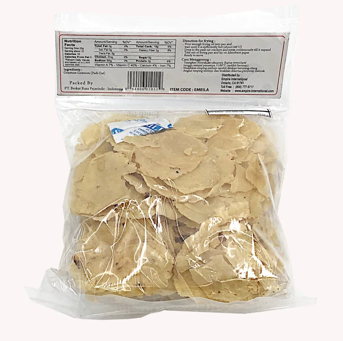 Emping Rotary Melinjo (Raw) of Oats Padi 6 Pack