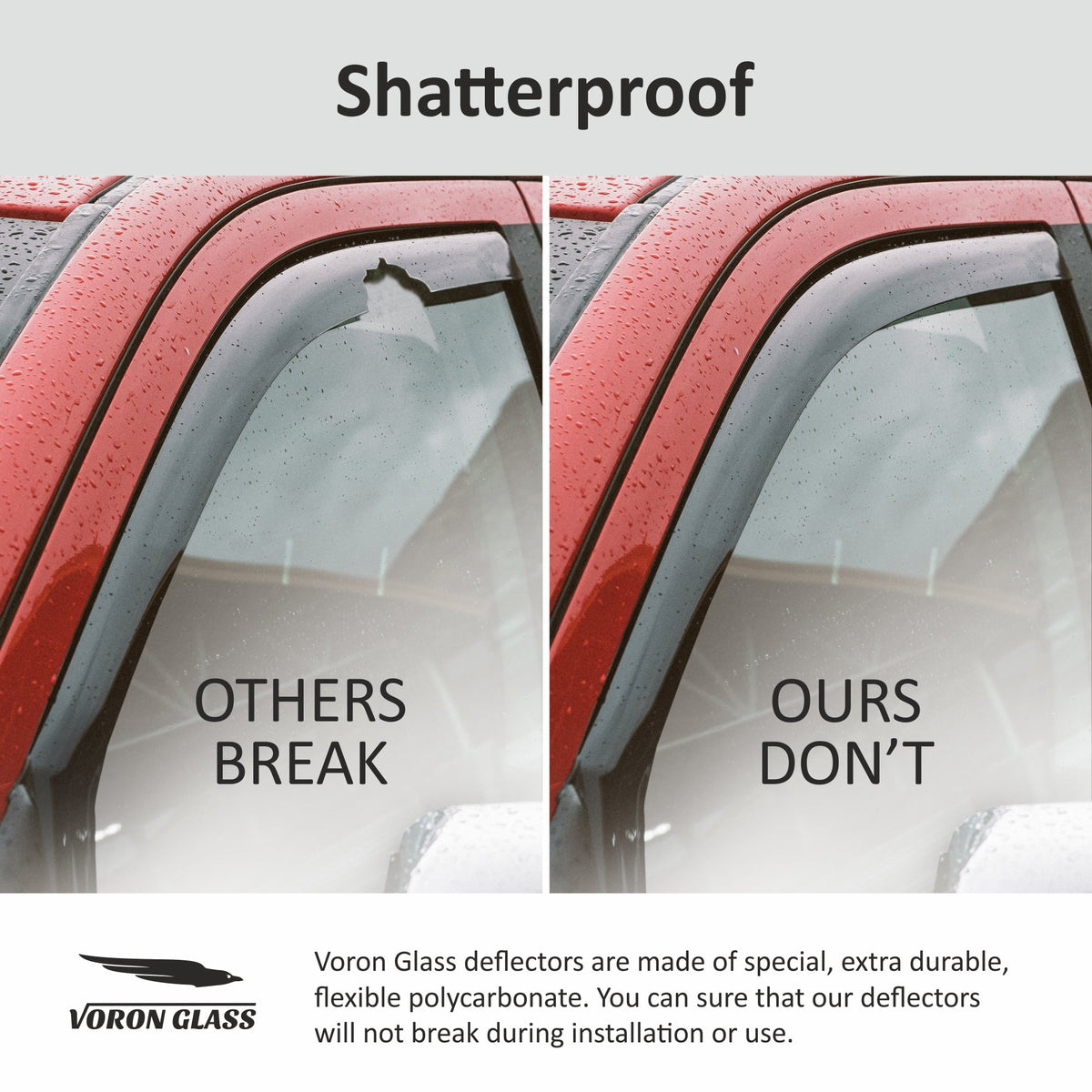 Kia - Guards Vent Durable Glass Seltos Rain 4 2021-2024, Extra Pieces Visors, Voron 200551 Window for Window in-Channel Deflectors,