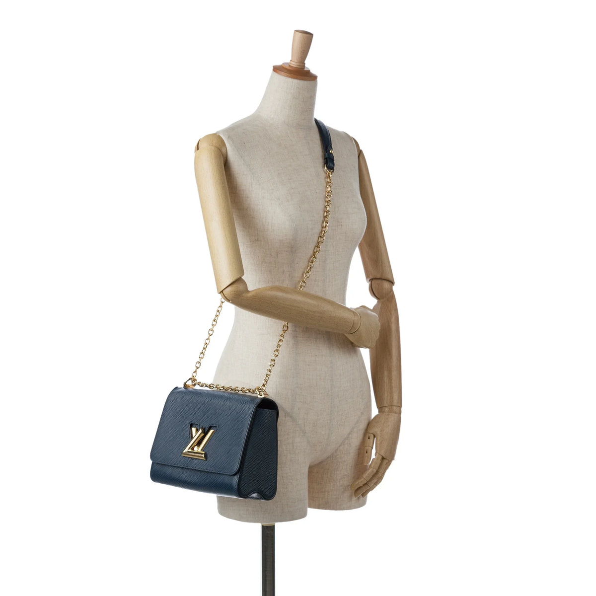 Twist Authenticated MM Bag Leather (Good) Crossbody Unisex Pre-Owned Blue Epi