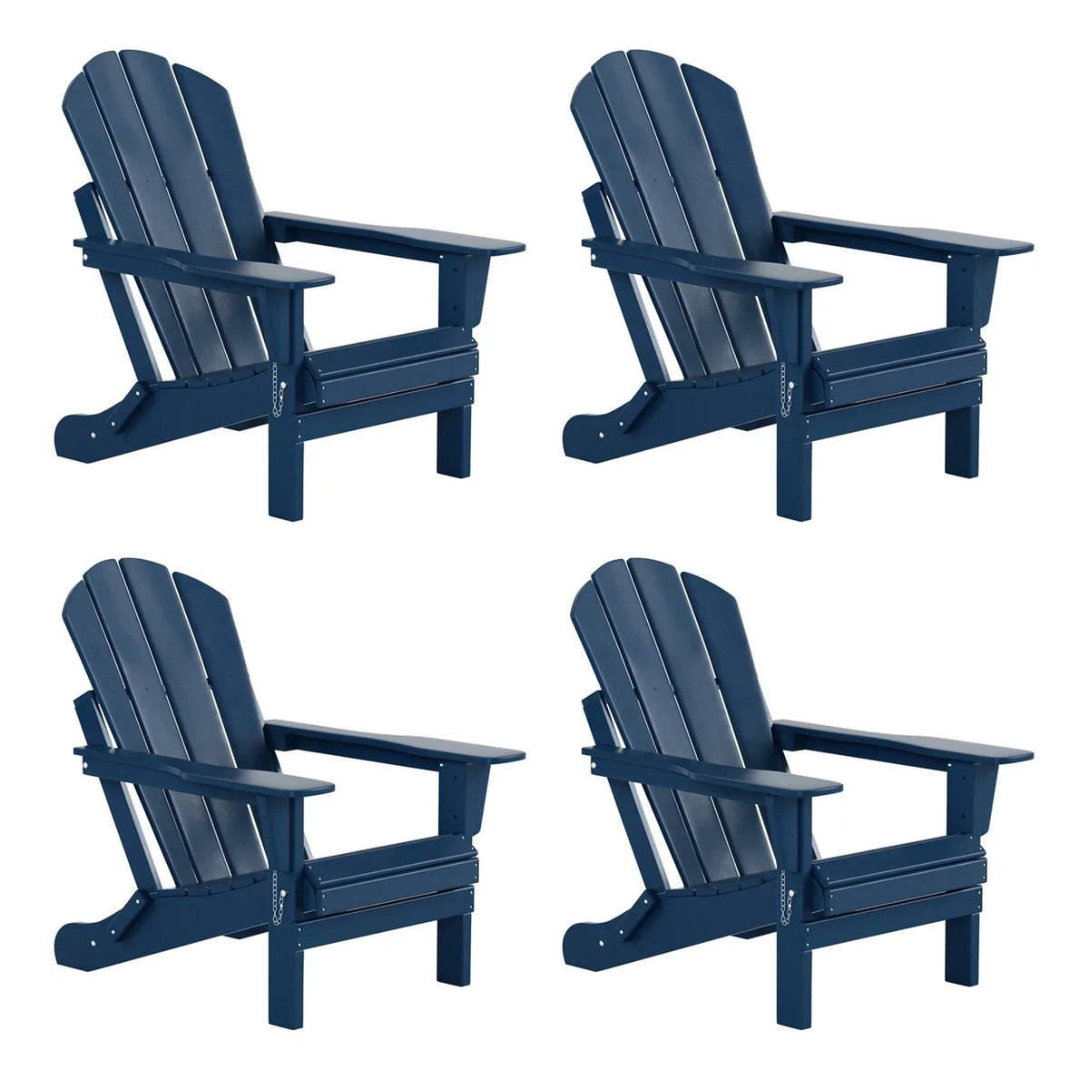 Navy Poly 4), exterior EXTRA (Set Blue Classic Folding PLATINUM Chairs Patio of Adirondack