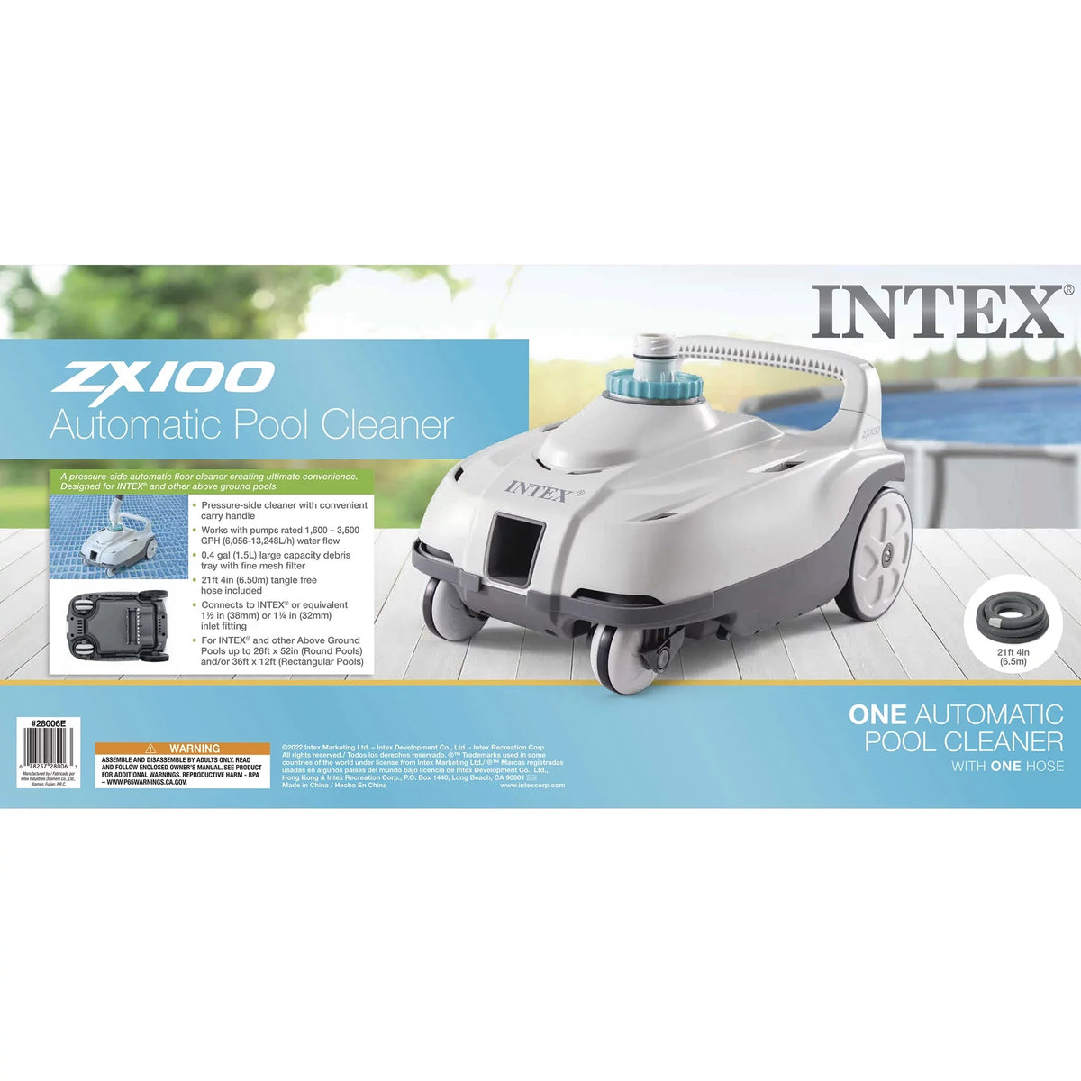 Pool Intex Krystal Saltwater ZX100 Clear System Cleaner with