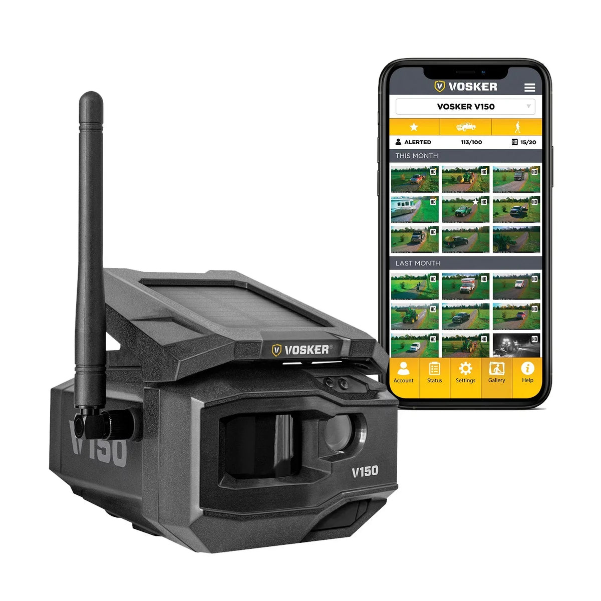 Wide Security LTE (US Cellular 1202 V150 exterior Solar-Powered Network) VOSKER Camera Nation