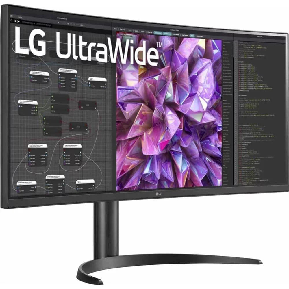 with LAN Box Open and (RJ-45) 34" QHD Curved 10 USB HDR Type-C Built-in-KVM-Monitor 34WQ75C-B IPS UltraWide LG