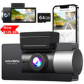 WiFi Night Cam 4K+2.5K Dash 3" UHD Super LCD Car GPS, Built-in Camera Vision, Rear, with and Front 4K Cam Dash IR WOLFBOX 64GB Dual 5G Vehicle Camera Card, Dash with