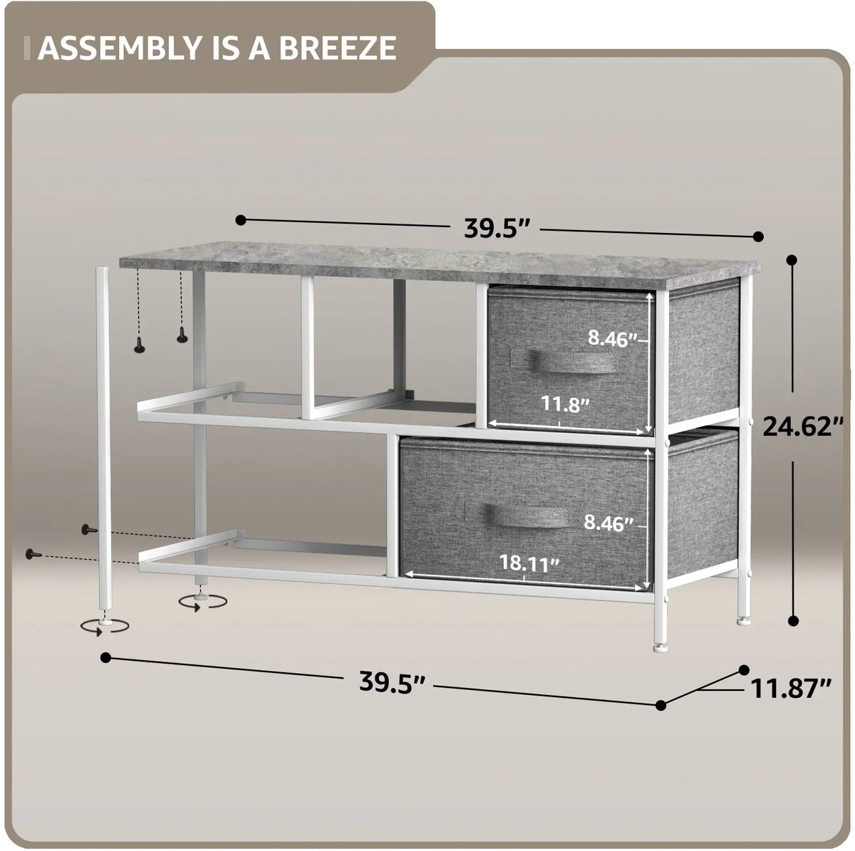 Storage Cube - Grey Dresser
