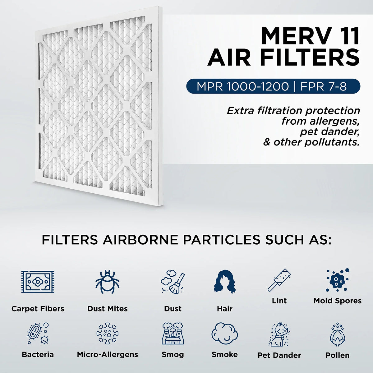 19-1/2 MPR Filters x Pamlico. Air of Pleated 12. 24-1/2 by x 2" dimension: Case 20x25x2 1000 MERV 11, Furnace 1-3/4 Actual AC