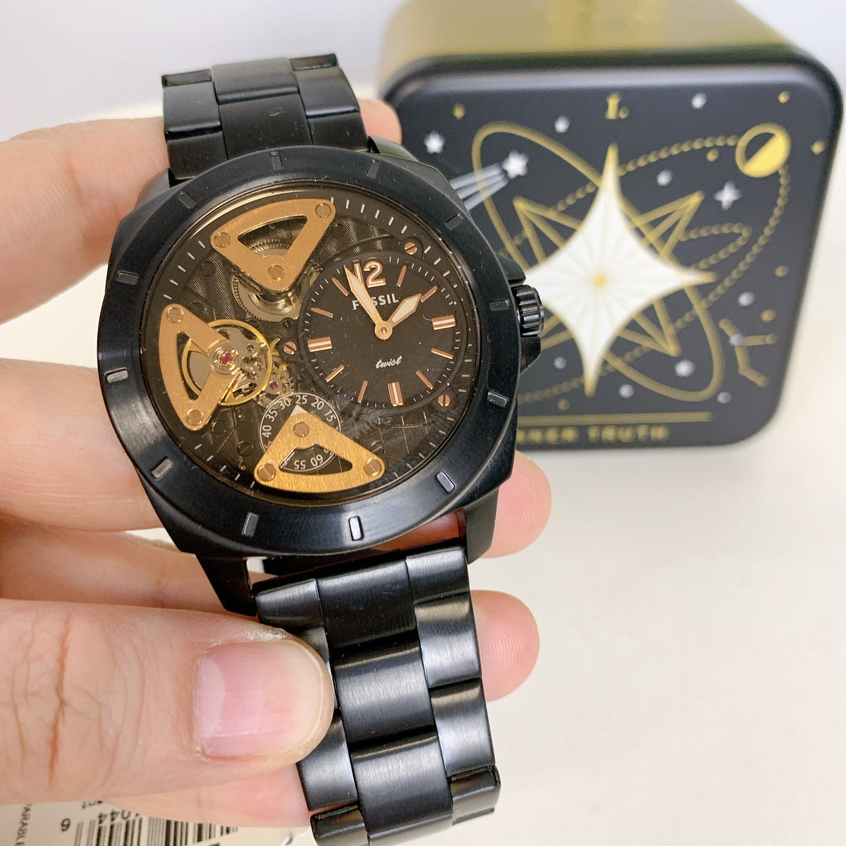 Fossil Black Stainless Watch BQ2788 Privateer Steel Twist