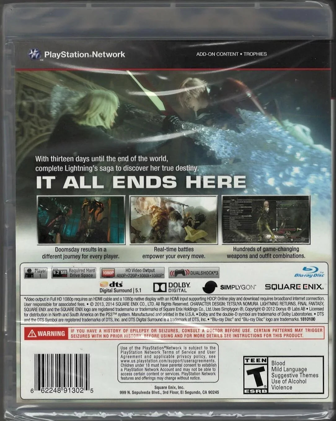 PS3 XIII: Version) Fantasy Sealed Final (Brand Returns New US Lightning Factory