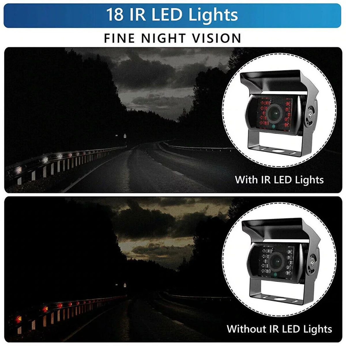RV 18 12V/24V for parking TFT Monitor LED cable Truck Vision+32 reverse feet LCD Night Car IR 7inch with camera Bus Van Car system