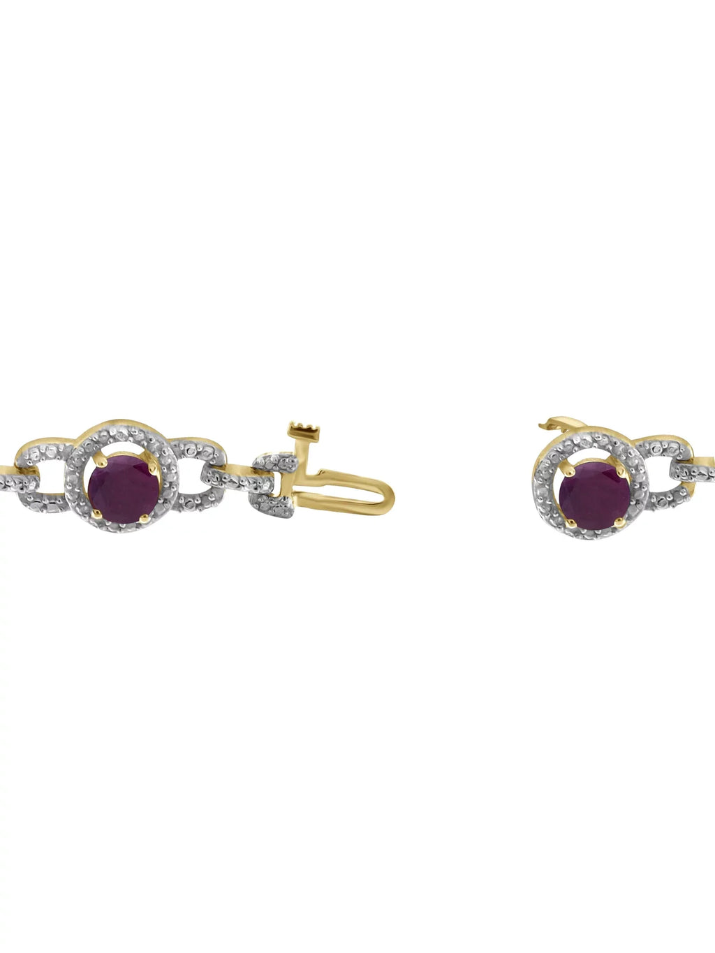 Diamond Ruby Silver Gold 5 T.G.W. White Carat Bracelet Over 3/4 And 14k Accent