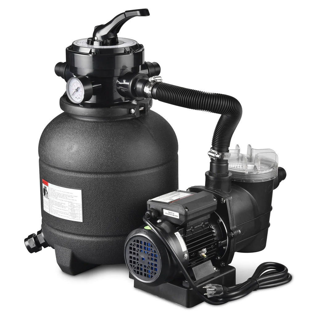 Valve Sand 3/4HP Ground Pump Yescom 12" Pool Above Filter w/ Strainer 4-Way 2640GPH for