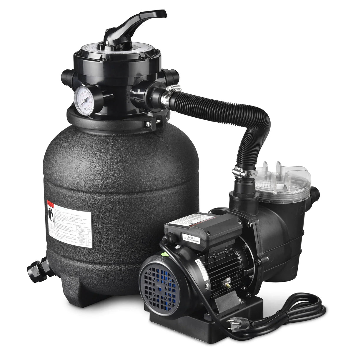 Valve Sand 3/4HP Ground Pump Yescom 12" Pool Above Filter w/ Strainer 4-Way 2640GPH for