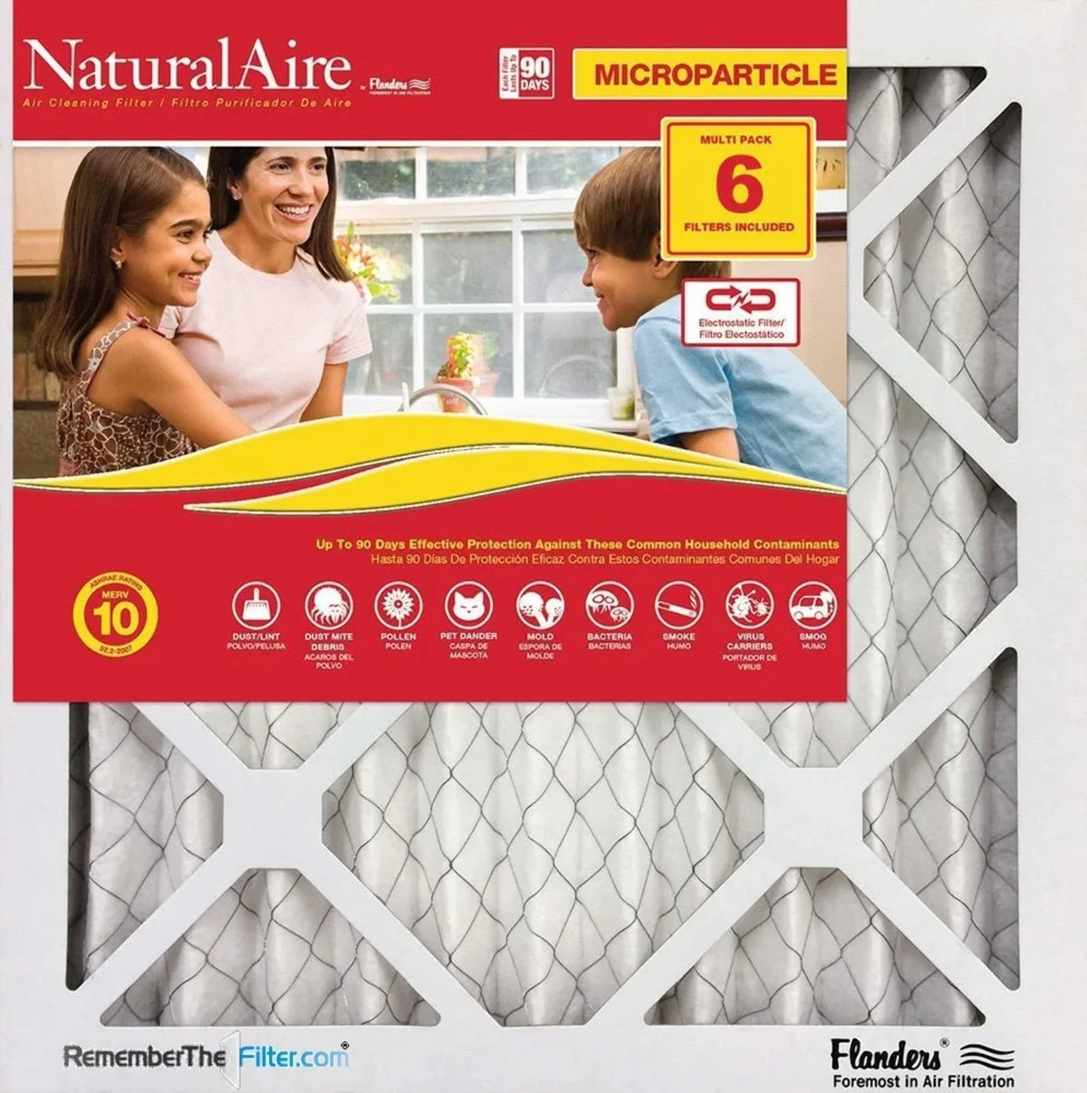 18x30x1 pack) 85256.011830 (6 NaturalAire Filters 10 MERV Microparticle