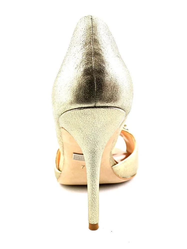 Badgley Pewter US M D'Orsay Mischka II Pump, Metallic Women's Suede, 7.5 Giana