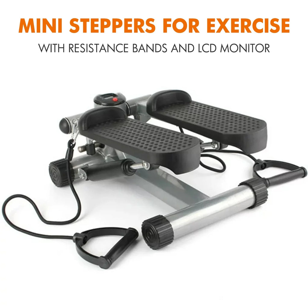 Equipment Exercise, Bands, Stepper Resistance Stepper Adjustable Mini Height Gray Stride with Stepper Cardio for Stair