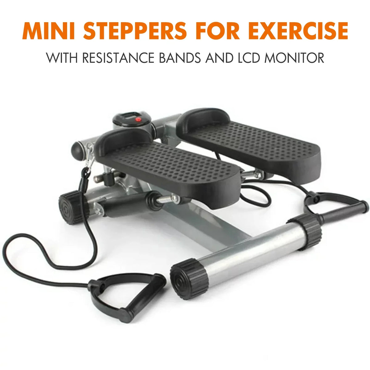 Equipment Exercise, Bands, Stepper Resistance Stepper Adjustable Mini Height Gray Stride with Stepper Cardio for Stair