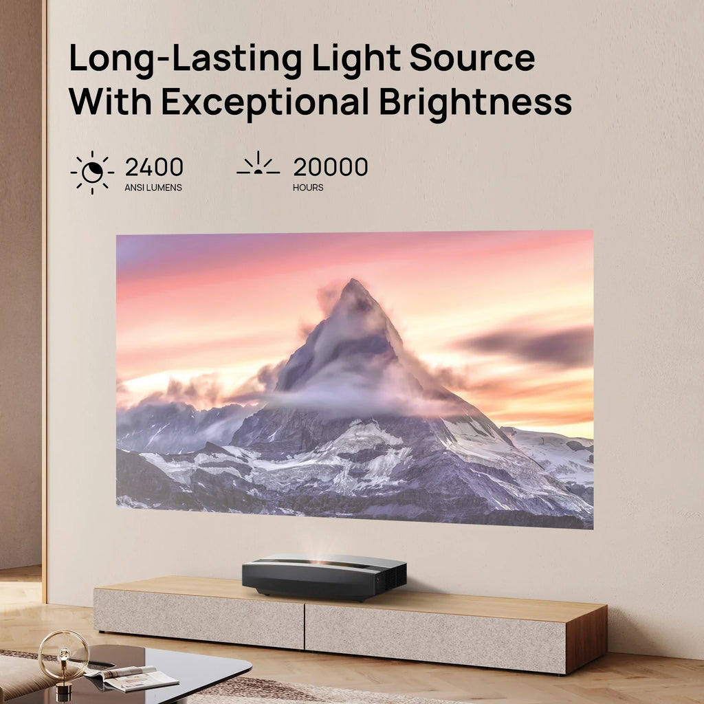Harman Speakers, Throw Android Short Ultra 4K TV Laser AURA OS XGIMI with Projector Kardon