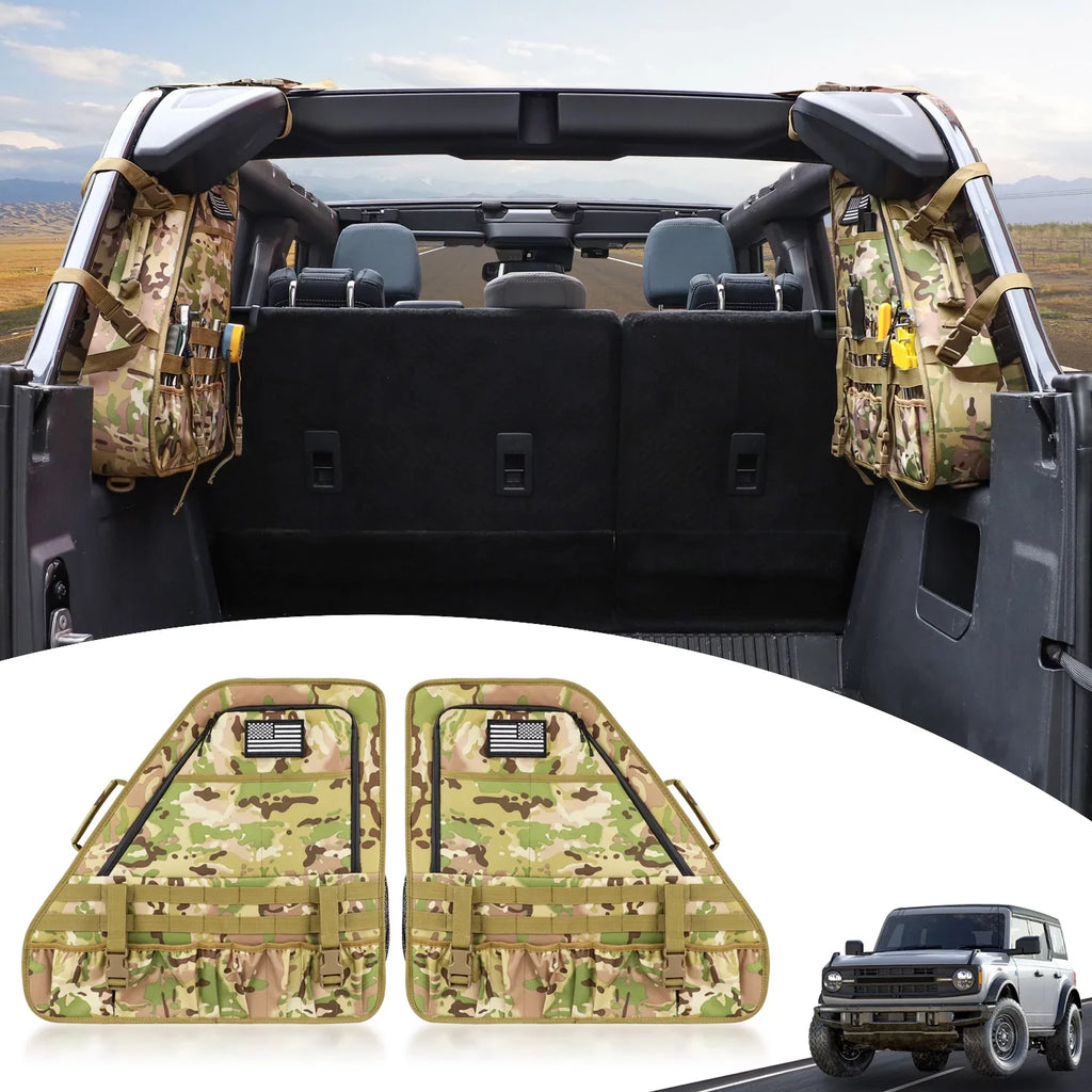 For Multi-Pockets Bag KOLEMO Roll Cage Bronco Accessories Storage 4 2Pcs Doors Bar