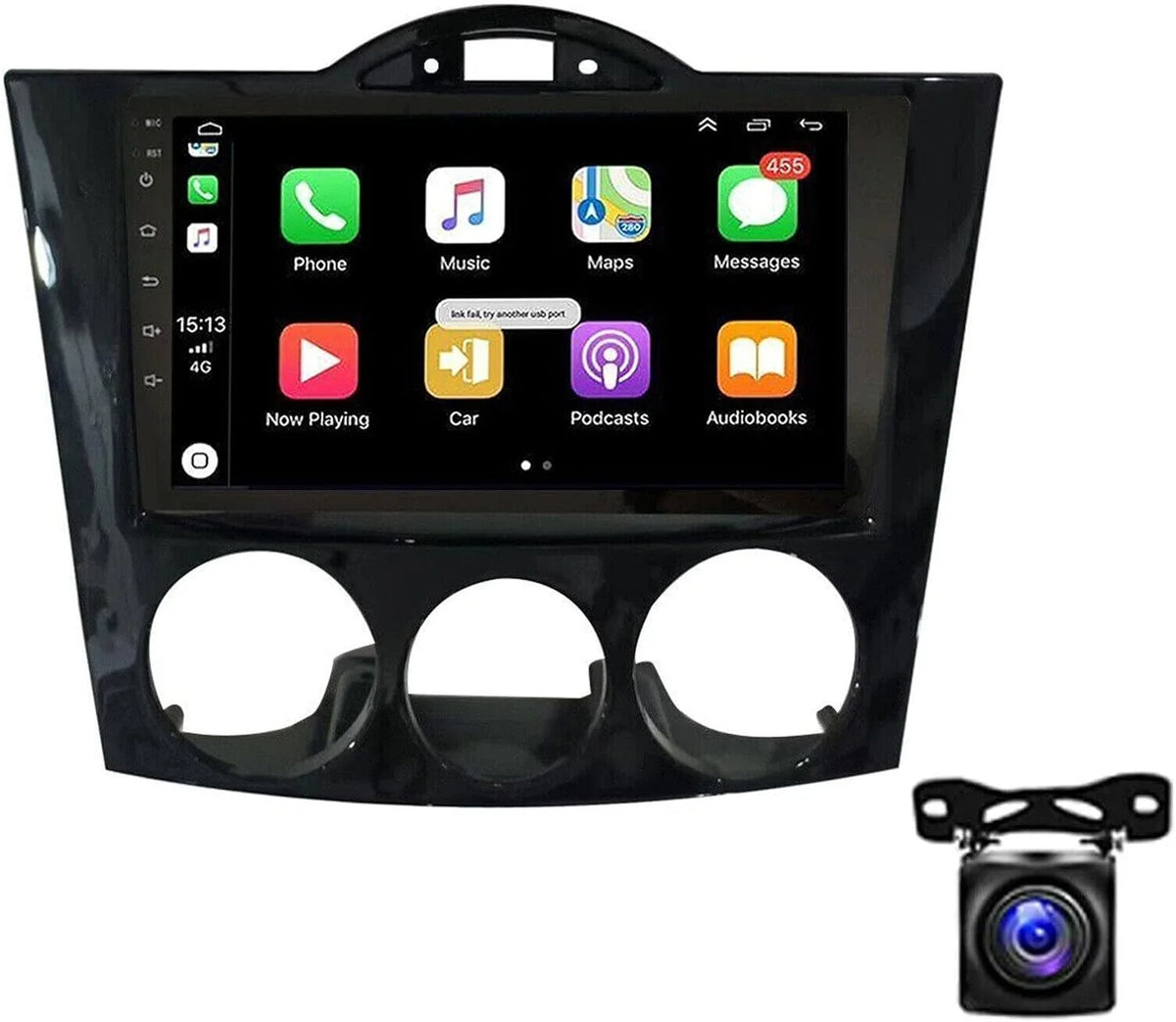 Din w/Carplay Camera Radio 2+32G 2003-2008 Touch GPS w/WiFi inch THONZER AHD Receiver RX-8 Mazda Audio Bluetooth Stereo for 9 Screen Car 13.0 - Backup Android Car Auto Navigation Mic Android Double