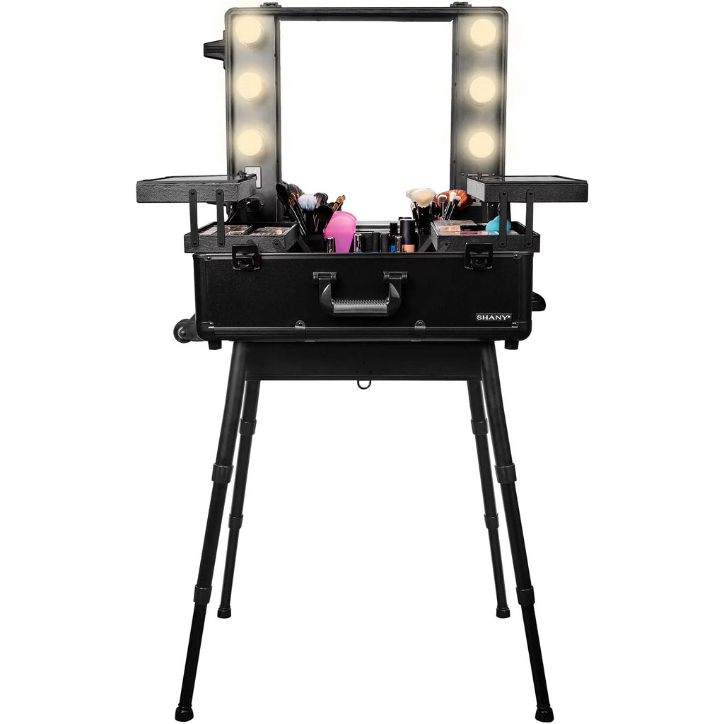'- Organizer Wheeled Case Trolley Studio & with SHANY Light Makeup BLACK ToGo