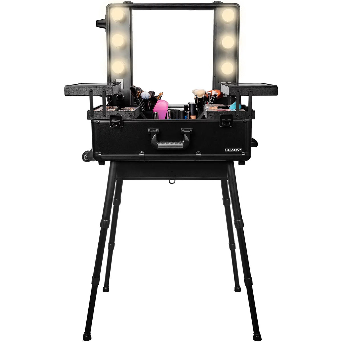 '- Organizer Wheeled Case Trolley Studio & with SHANY Light Makeup BLACK ToGo