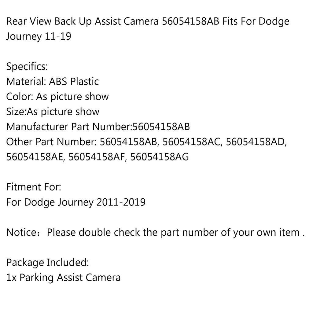 For Rear 56054158AB Genic Assist Up Dodge View Motor Camera Fits Journey Back 11-19