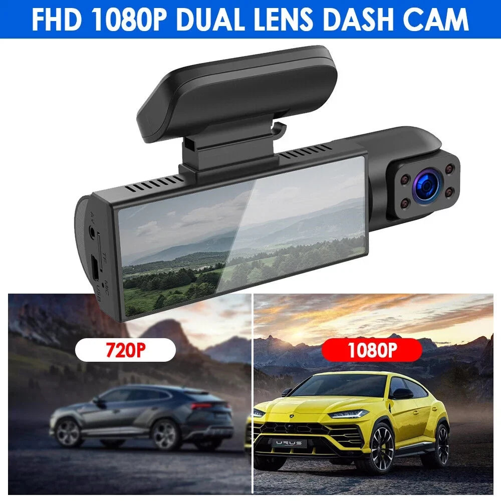 Monitor Camera Lens Cam HD Car Recorder 1080P Video G-sensor Dual Dash Parking Vtin