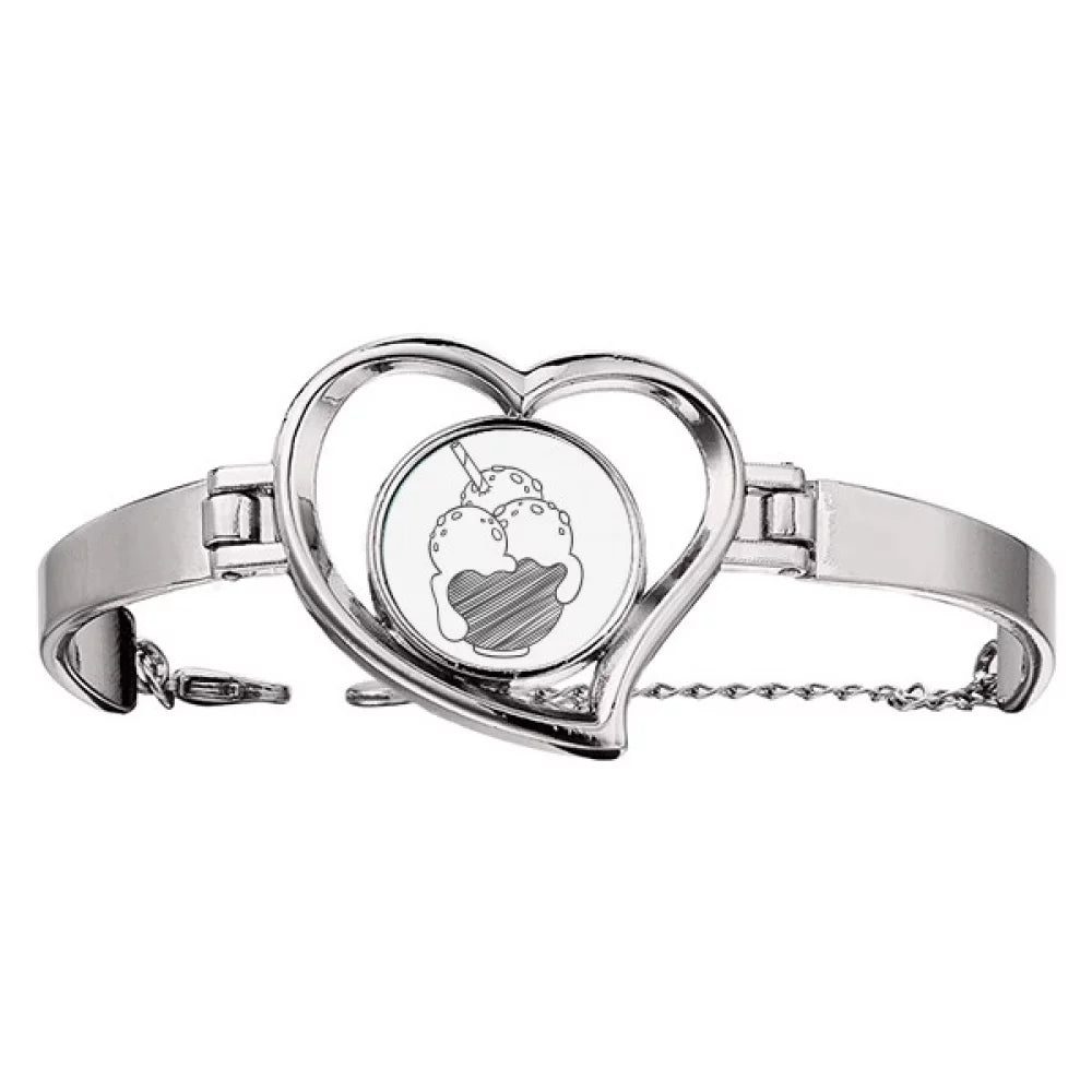 Ice Biscuits Black Heart Bracelet Bangle Wire Bowl Jewelry Ball