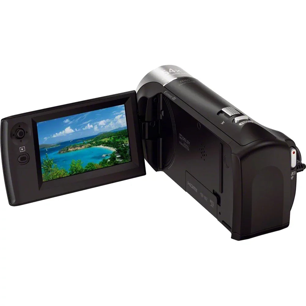 HD Camcorder More Charger HDRCX405 Recording Video with HDMI Tripod Battery SD Card Mini Handycam 32GB Memory Bundle Cable Spare and Case Micro Travel