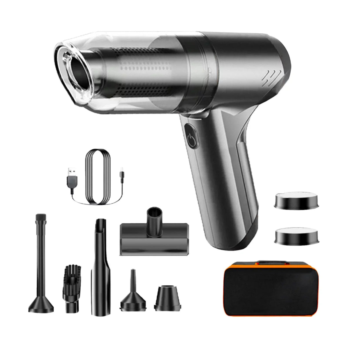 Vacuum with bag Hand with gray Vacuum Held Dustbin Port 12000PA Suction 500ml Handheld Cleaner